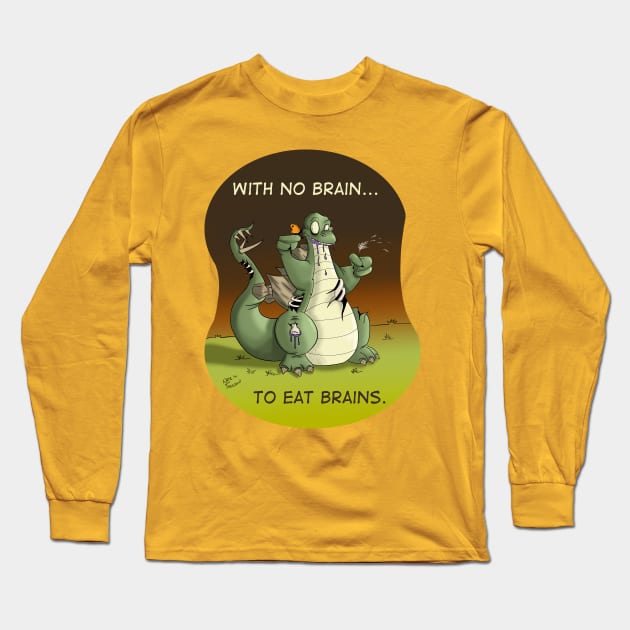 Stegi the Friendly Zombie-saurus Long Sleeve T-Shirt by nfergason